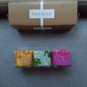 PartyLite Floral Candle Trio -  NWT